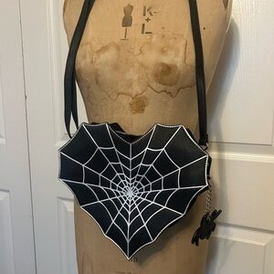 Black Spider Web Heart Bag